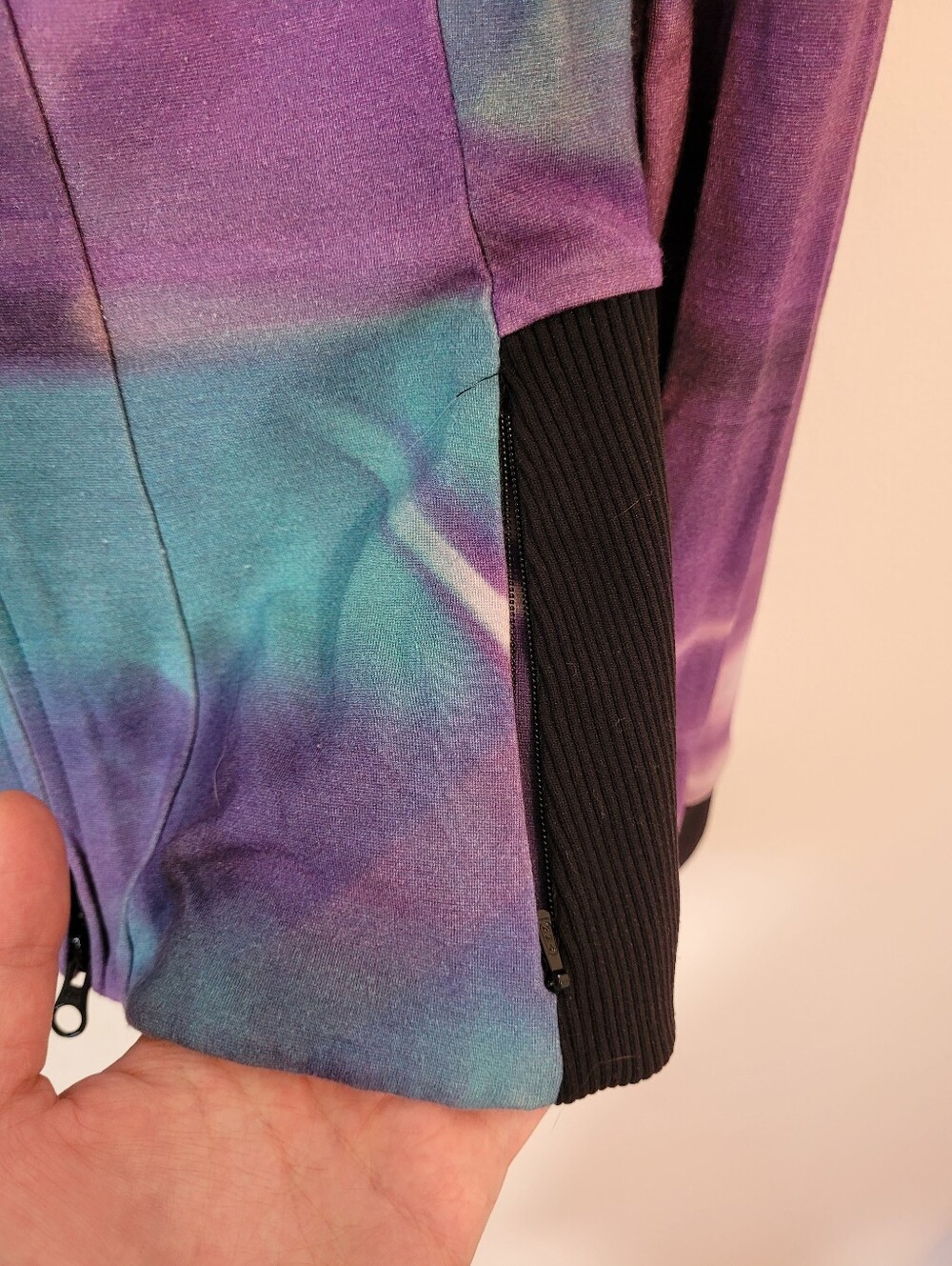 Adidas Y-3 Yohji Yamamoto Women Turtleneck Stretch Sweatshirt Purple Zip-up - M - Picture 4 of 10